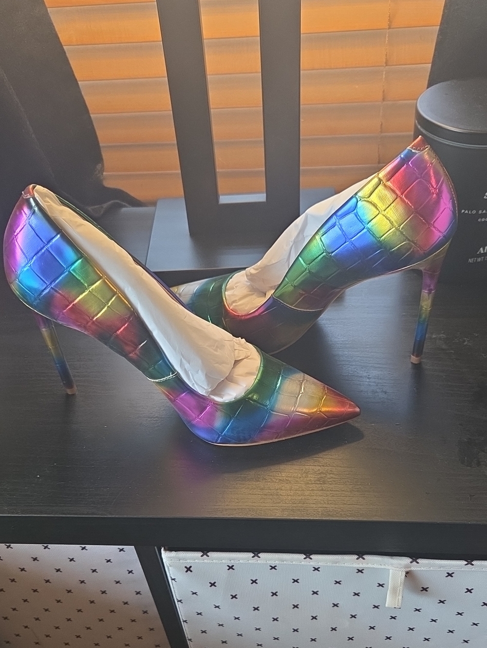 Steve Madden Iridescent Rainbow Pointed Toe Stiletto Heels